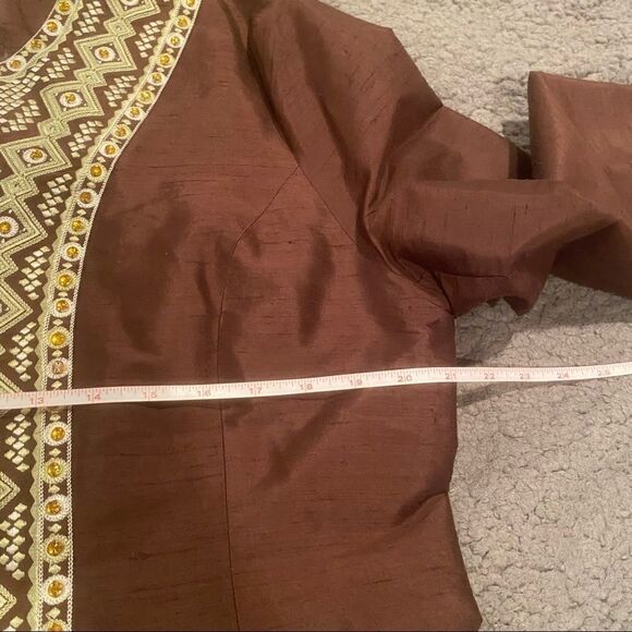 Victor Costa 100% Silk Beaded Elegant Blazer Jacket Size 14 - Picture 10 of 13